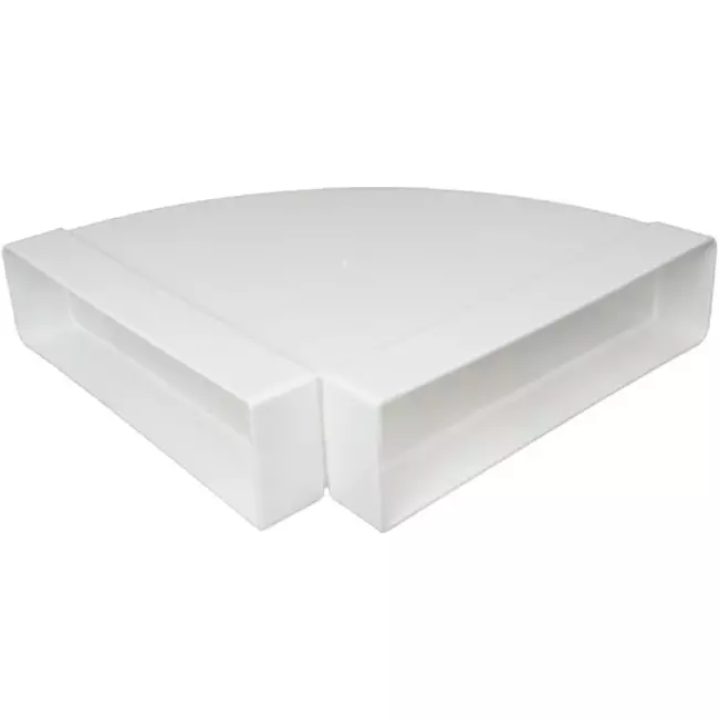 Łuk prostokątny plastikowy poziomy 90° 220 x 55 mm - KLH25-90