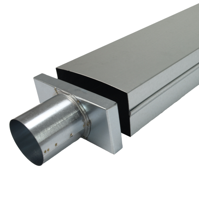 Pokrywa 220x80 mm z przyłączem o średnicy 80 mm do rury spalinowej