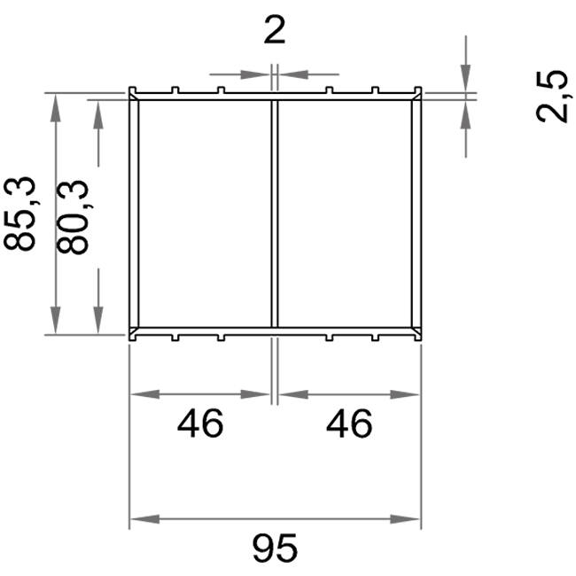 Wavin Ventiza Łącznik PVC owalny 235x80 mm M/M