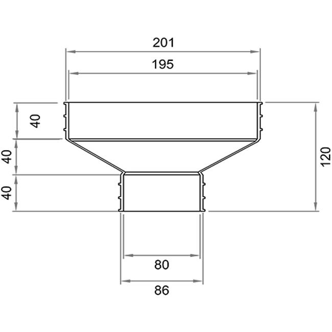Wavin Ventiza Przejście PVC owalne 195x80 mm do 80 mm M/M
