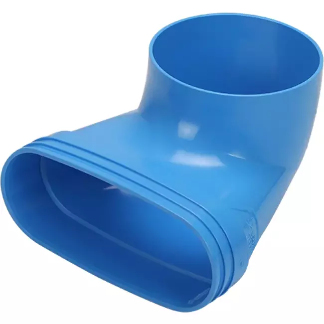 Wavin Ventiza Końcówka 90 stopnie PVC owalna 195x80x70 mm według średnicy 125 mm M/M