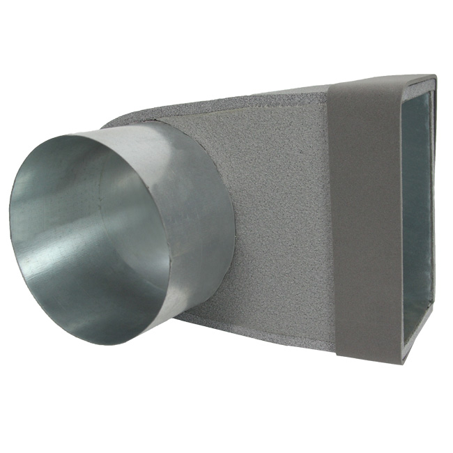 Pojedynczy symetryczny element narożny przegrody Thermoduct 220x80 mm według średnicy 160 mm