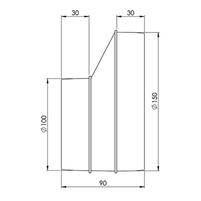 Europlast okrągła plastikowa redukcja 150 mm na 100 mm - AP150-100
