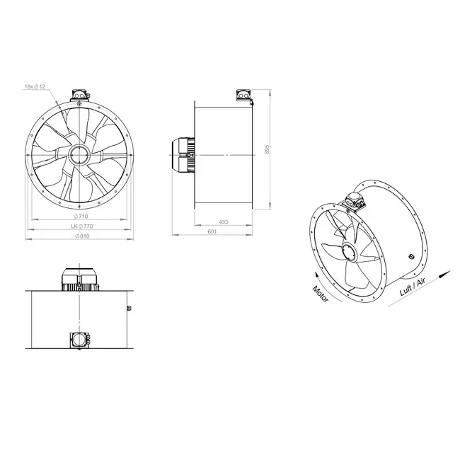 Wentylator osiowy 710 mm - AL 710 D4 01 CFG