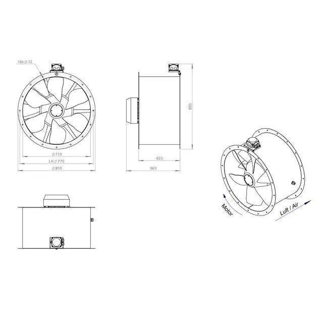 Wentylator osiowy 710 mm - AL 710 D4 03 CFG