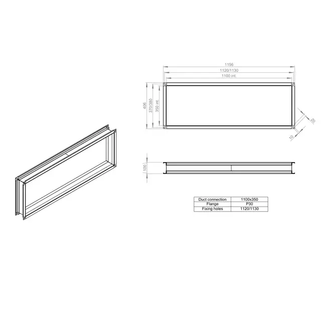 Złącze elastyczne 1100 x 350 - VS 11035