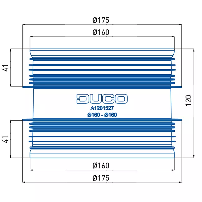 Duco złącze z gumą D160-D160 (M/M)