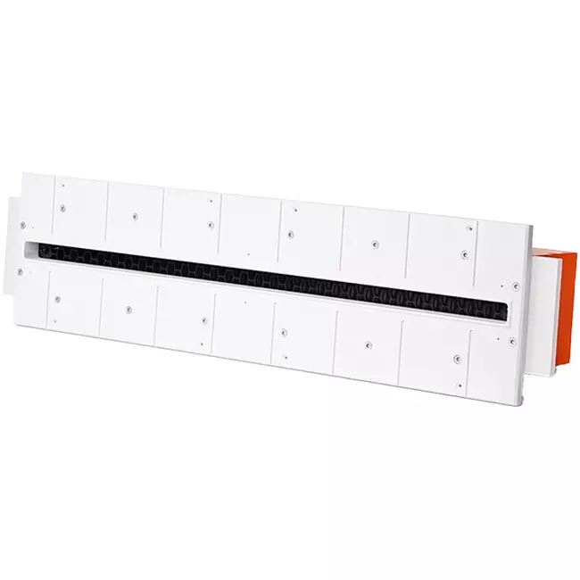 Bezramkowy nawiewnik szczelinowy Ergovent 600 mm o średnicy przyłącza 75 mm - profil (pionowy)