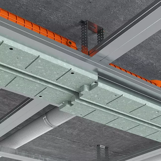 Bezramkowy nawiewnik szczelinowy Ergovent 1050 mm z przyłączem 75 mm - modułowa - 1 szczelina
