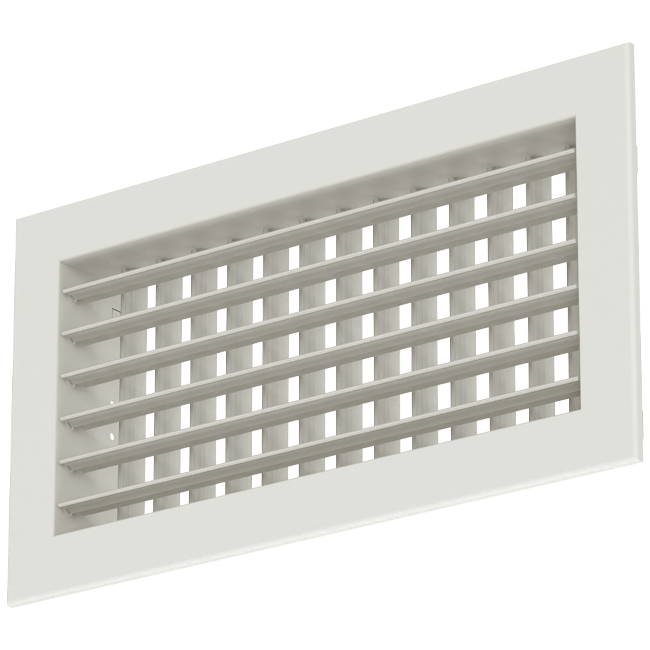Aluminiowa podwójna regulowana kratka ścienna z amortyzatorem - ze sprężynami ciernymi - 200x200 mm - RAL 9010