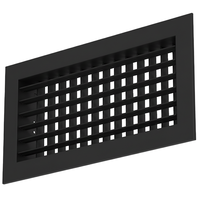 Aluminiowa podwójna regulowana kratka ścienna z amortyzatorem - ze sprężynami ciernymi - 800x150 mm - RAL 9005