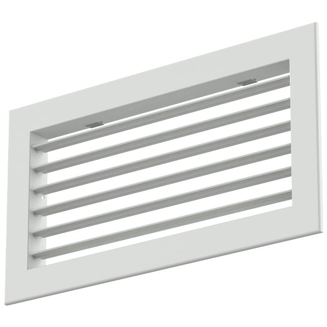Aluminiowa pojedyncza regulowana kratka ścienna - ze sprężynami ciernymi - 400x150 mm - RAL 9016