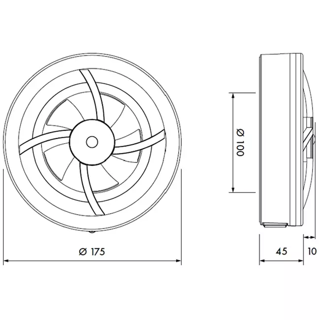 Wentylator łazienkowy Solara z termowentylatorem - średnica 100 mm - biały matowy
