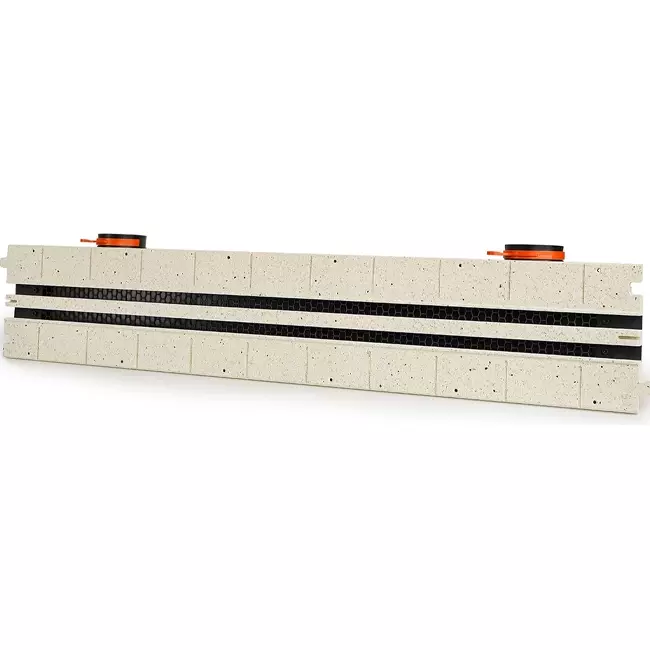 Bezramkowy nawiewnik szczelinowy Ergovent 1050 mm o średnicy przyłącza 75 mm - modułowy - 2 szczeliny