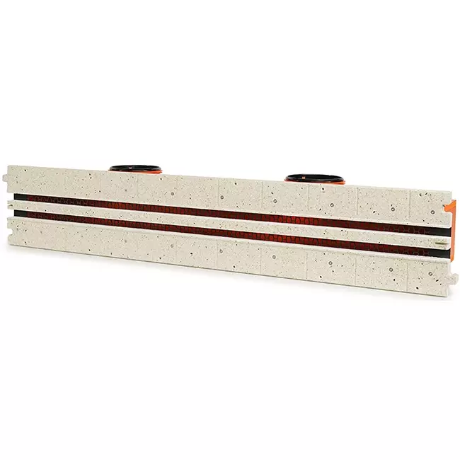 Bezramkowy nawiewnik szczelinowy Ergovent 1050 mm o średnicy przyłącza 125 mm - klimatyzacja - 2 szczeliny