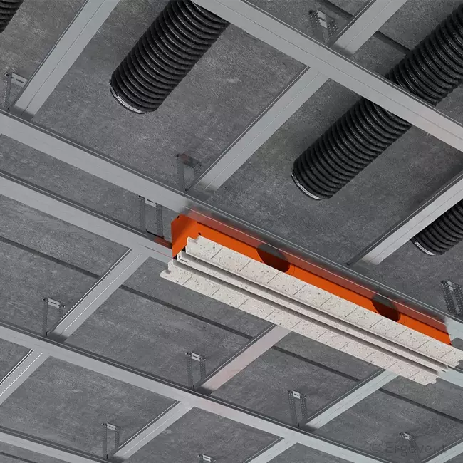 Bezramkowy nawiewnik szczelinowy Ergovent 1050 mm o średnicy przyłącza 125 mm - klimatyzacja - 2 szczeliny