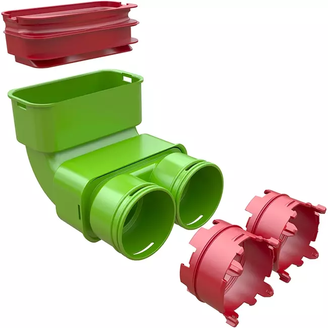 Ubbink Air Excellent 2x 23C - 55SC reduktor kolankowy 90° - pionowy