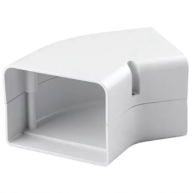 Kolanko płaskie ClimaConnect 45° do kanału montażowego 75 mm - RAL 9010