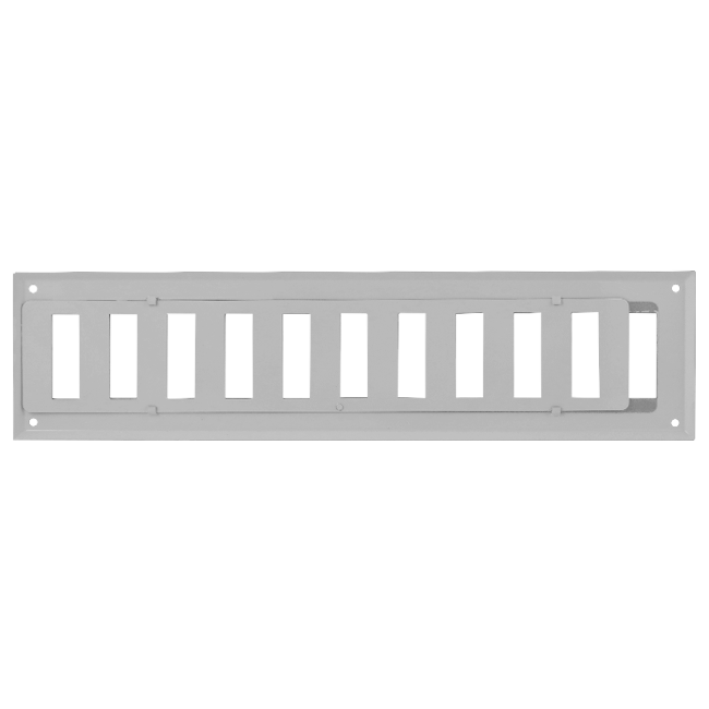 Kratka ścienna regulowana 400x100 mm metalowa - RAL 9016