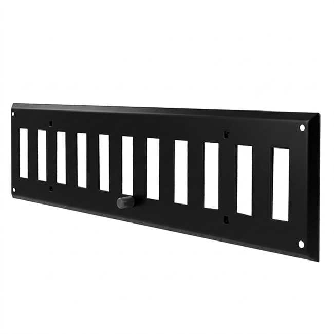 Kratka ścienna regulowana 300x100 mm metal - RAL 9005 30% połysk
