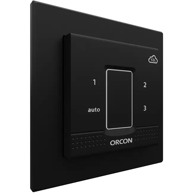 Czarna pokrywa do podtynkowego czujnika kontrolnego Orcon CO₂ 15RF