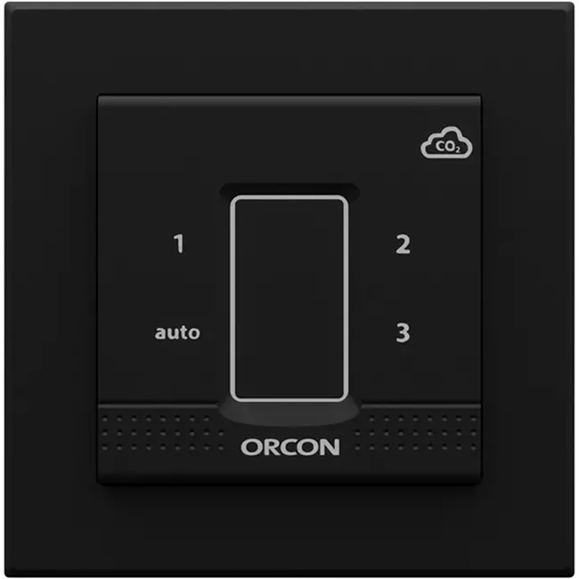 Czarna pokrywa do podtynkowego czujnika kontrolnego Orcon CO₂ 15RF