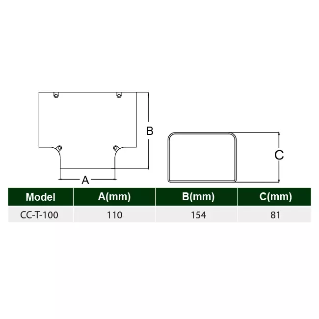 Trójnik ClimaConnect do kanału montażowego 100 mm - RAL 9010