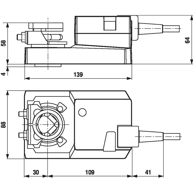 Siłownik zaworu obrotowego Belimo 24 V - otwieranie/zamykanie i 3-punktowy - 20 Nm - SM24A