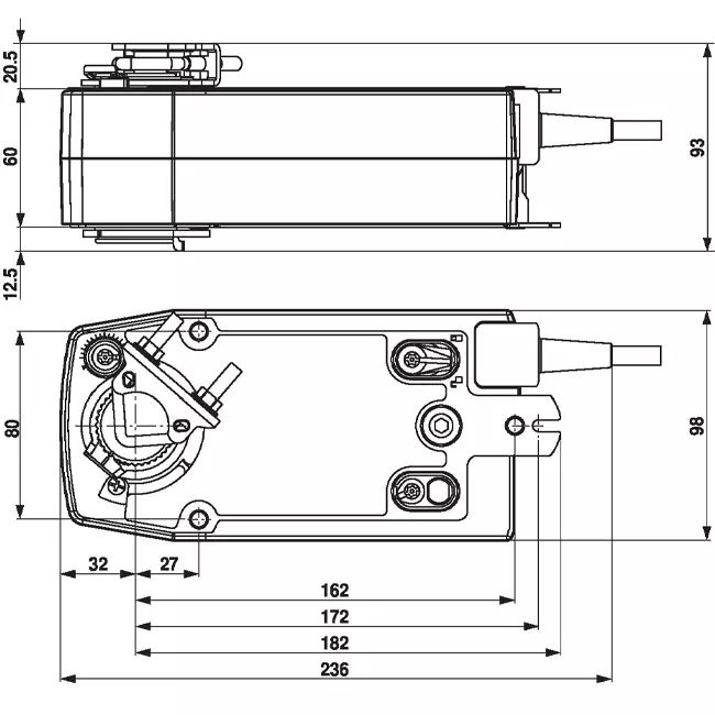 Siłownik zaworu modulowanego Belimo ze sprężyną powrotną 24 V - 2-10 V - 10 Nm - NF24A-SR
