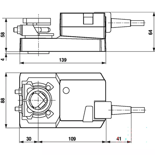 Siłownik zaworu modulowanego Belimo 24 V - 2-10 V - 20 Nm - SM24A-SR