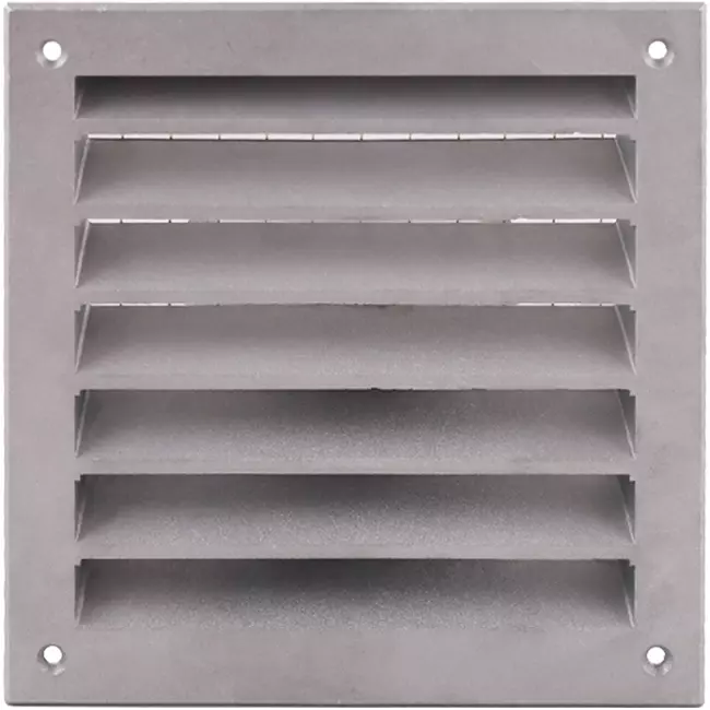 Zewnętrzna kratka ścienna aluminiowa 100x100 mm - Aluminium