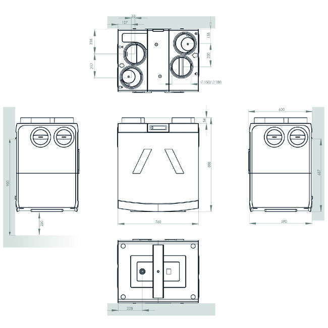 Orcon HRC-300 MaxComfort DN160 – 300 m³/h