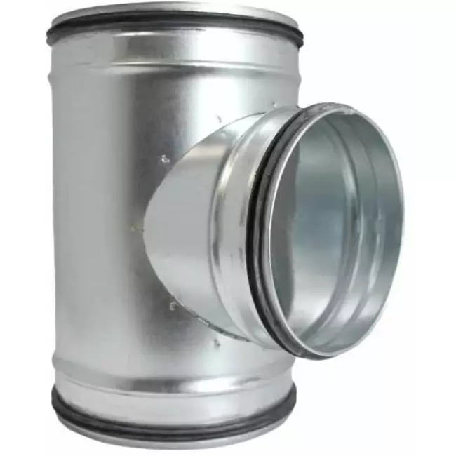 Trójnik Ø 125 mm z króćcem Ø 125 mm do przewodu spiralnego (90°)