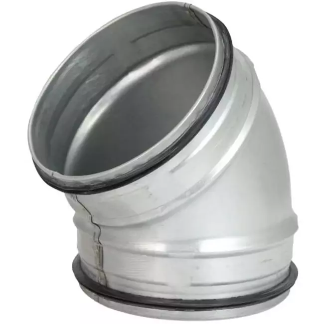Kolano spiralne okrągłe krótkie 45° Ø 125 mm do przewodu spiralnego