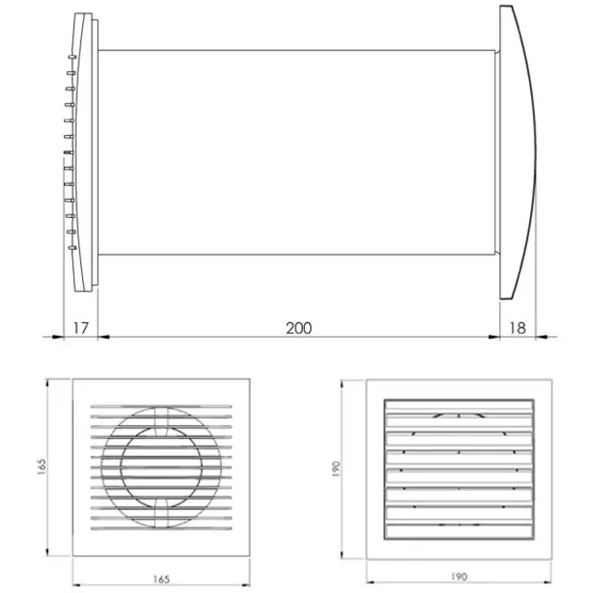 Wentylator Ø128 mm Biały z termostatem – SPKT125