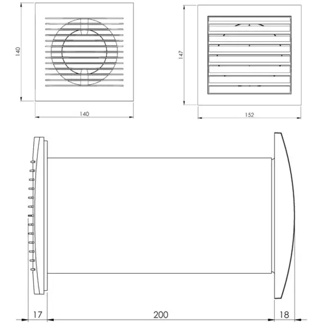 Wentylator Ø103 mm Biały z termostatem – SPKT100