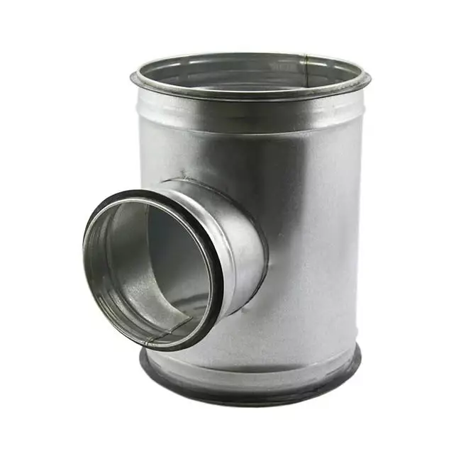 Trójnik Ø 125 mm z króćcem Ø 125 mm do przewodu spiralnego (90°)