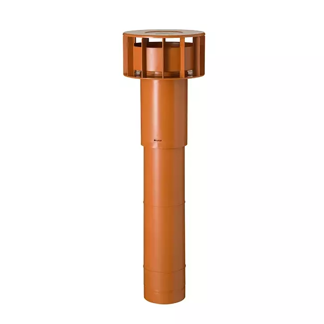 Komin wentylacyjny Ubbink Multivent Ø 131 mm terakota 270 m³/h - długość 750 mm