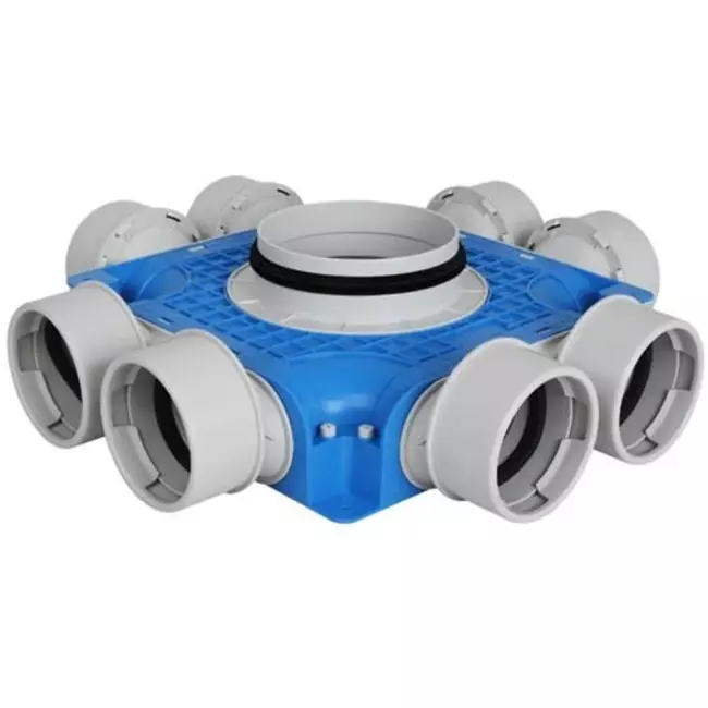 Podrozdzielnia wentylacyjna UniflexPlus 8x Ø90 mm z króćcem Ø180 mm