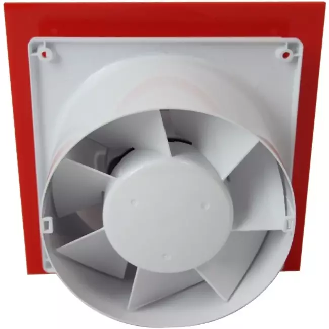 Air Roxy wyciągowy wentylator łazienkowy ze średnicą przyłącza 100 mm - panel przedni z czerwonego plastiku