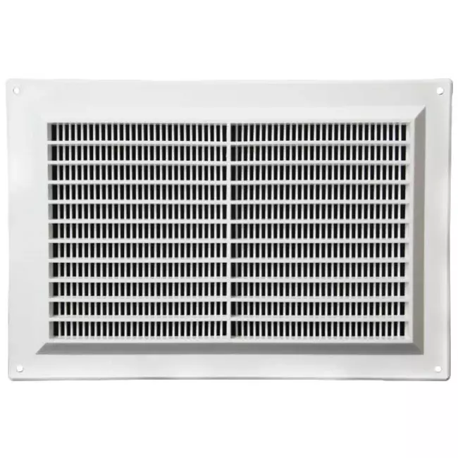 Kratka wentylacyjna prostokątna z kratą 250x170 biała - VR2517