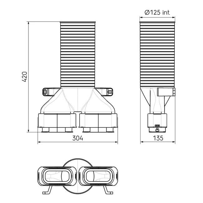 Ubbink Air Excellent 35SC adapter wentylacyjny 125 2x180°