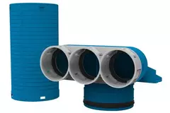 Rozdzielacz anemostatu Vent-Axia Uniflexplus 3 x Ø69 mm z króćcem Ø125 mm 90° (dł.)