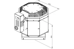 Wylot spalin wentylatora dachowego pionowy - DVN 250 D2 F4 30