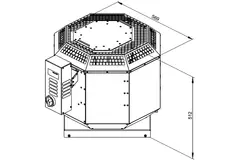 Wylot spalin wentylatora dachowego pionowy - DVN 280 D2 F4 30