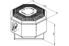 Wylot spalin wentylatora dachowego pionowy - DVN 630 D4 F4 30