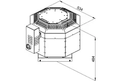 Wentylator dachowy izolowany gastronomiczny - DVNI 250 D2 F4 30