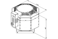 Wentylator dachowy izolowany gastronomiczny - DVNI 225 EC 30