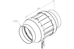Wentylator rurowy 125 mm o przepływie mieszanym ETAMASTER - EM 125L EC 02
