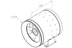 Wentylator rurowy Ruck® Etaline D z regulacją częstotliwości 23140 m³/h średnica 710 mm - EL 710 D4 02